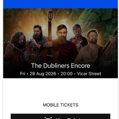 The Dubliners Encore Vicar Street 28th Aug