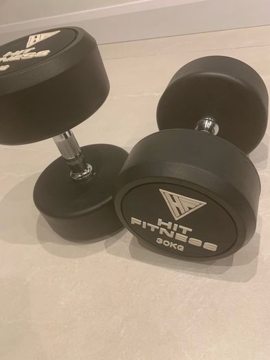 Dumbbell Pair 30kg Hit Fitness Round Rubber