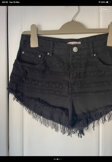 shorts  Bershka size 10 black frayed end style