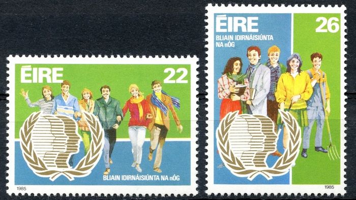 IRELAND 1985 - SCOTT # 624-625 - International Youth Year - Mint Never Hinged