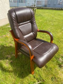 Brown Leather Fireside Armchair