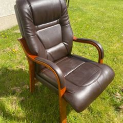 Brown Leather Fireside Armchair