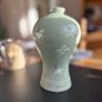Vintage Korean Ceramic Vase Flying Cranes Image 2