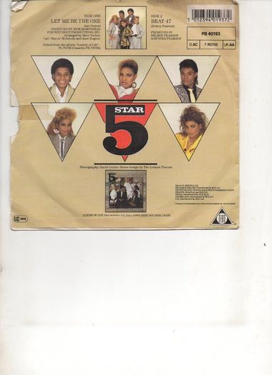Five Star Let Me Be The One 1985 Uk Pressing Picture Sleeve 45