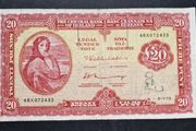 Ireland 20 pound Lady Lavery 1975 Banknote