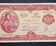 Ireland 20 pound Lady Lavery 1975 Banknote