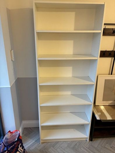 White Ikea billy bookcase.