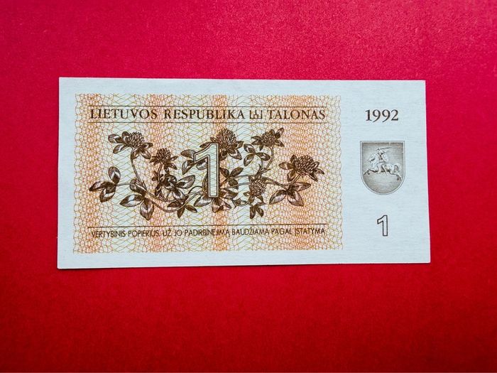 Lithuania  1  TALONAS  1992   . Pick  39  . Uncirculated