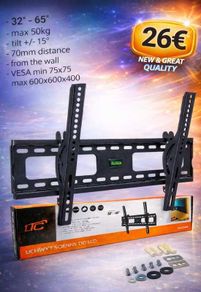 TV Wall Mount Bracket Tilt 32" - 65" TV
