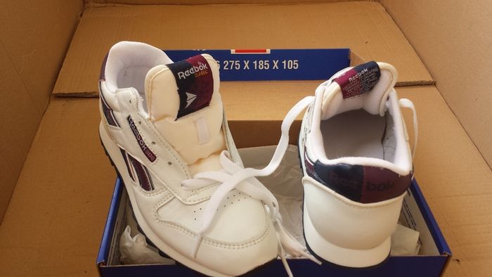 Reebok Classic CL Leather Split Size-UK-4.5/EUR-36.5 71-43179 White/Jet Blue/Cabernet Limited Edition-2001