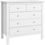 Modern Chest of Drawers, 5 Drawer Storage Cabinet with Metal Handles and Runners for Bedroom, White Image 6
