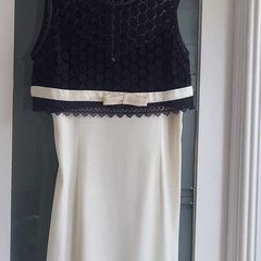 KENDRA Jackie O Style Monochrome Two-Piece - Fit 12-14UK - Rrp 149 (New)