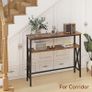 Console Table, Industrial Entryway Table for Hallway, Narrow Sofa Table with Shelves, Metal Frame, Compact Display Table for Small Spaces, Living Room, 101/25/80.5CM Rustic Brown Image 4