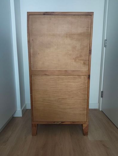 beautiful vintage solid wooden tall boy chest of drawers