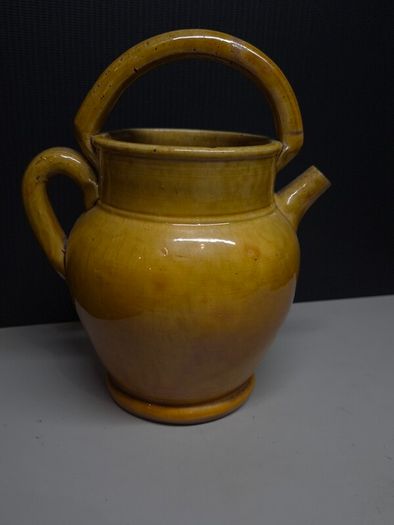 Vintage Vallauris France Glazed Ceramic Watering Can Vase