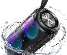 Dyurwa ZY02 Bluetooth Speaker with Lights, 24W, 52mm Dual Speakers, Fantastic Sound, 12H Outdoor Portable Speaker, Hands-Free Calling, IPX6 Waterproof for Parties/Travel/Camping/Home