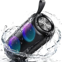 Dyurwa ZY02 Bluetooth Speaker with Lights, 24W, 52mm Dual Speakers, Fantastic Sound, 12H Outdoor Portable Speaker, Hands-Free Calling, IPX6 Waterproof for Parties/Travel/Camping/Home