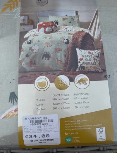 Little Furn Wild Life Kids Reversible Double Duvet Set