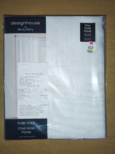Brand new plain voile white curtains