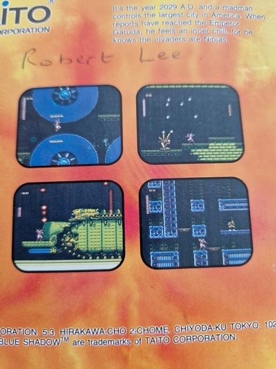 Blue Shadow Nintendo Nes Arcade Retro Games Original