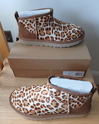 UGG Classic Ultra Mini Plains Leopard - New in Box - UK 5/EU 38