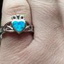 Claddagh Love Ring Sterling Silver 925 Blue Opal Image 2