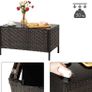 _Polyrattan Garden Furniture Set with 4 Pieces, 2 Garden Chairs, 1 Sofa, 1 Garden Table with Tempered Glass Top Image 5