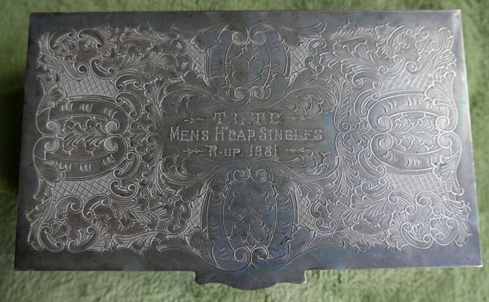 Vintage 1981 Silver Plated Box, beautifully engraved with a wooden interior