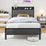 Single Bed Frame with Storage Headboard Shelf, 3ft Upholstered Image 7