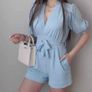 White blue sky short jumpsuit Image 3