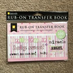 Rub-on transfer book "Baby" themed