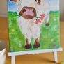 Original acrylic painting on canvas - Cow on a meadow Image 2