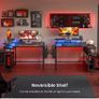 L Shaped Gaming Desk with LED Lights & Power Outlets 120x80cm Image 7