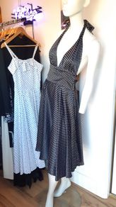 Polka dot dress Vintage Style Tiki Satin Rockabilly