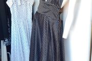 Polka dot dress Vintage Style Tiki Satin Rockabilly