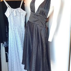 Polka dot dress Vintage Style Tiki Satin Rockabilly