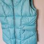 Nike fleece puffer vest Size large girls 26" long turquoise in excellent condition Image 5