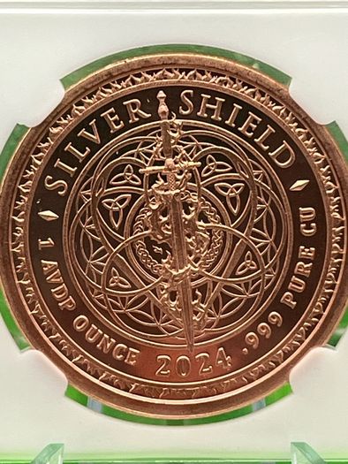 1avdp oz Fine 999 Copper Bullion Cannabis Round.