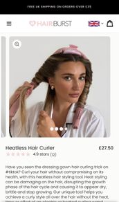 Hair burst Heatless Hair Curler brand new