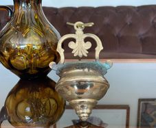 Vintage Brass Holy Water Font Wall Hanging Religious Home Decor