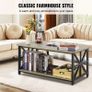 Farmhouse Coffee Table, Rectangle with Open Storage Compartmen Image 6