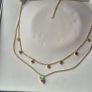 Original Thomas Sabo Charm Club necklace, S925 gold plated with multicolour stones, triangle charm & opal pendant.  Very good condition. Rare layered model. Image 3