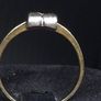 Vintage 18ct Gold Modernist Diamond Ring Two Tone Size 54.5 Image 6