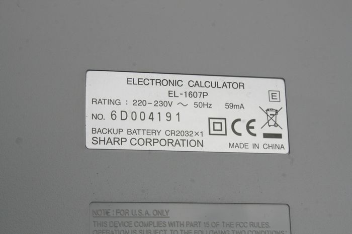 Sharp EL1607P 12 DIGIT Printing Calculator Mains Powered