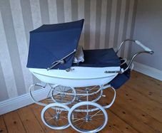 Sliver cross dolls pram
