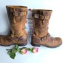 Dr Martens cowboy mid calf brown leather buckle boots UK6 EU39 US8 Image 7
