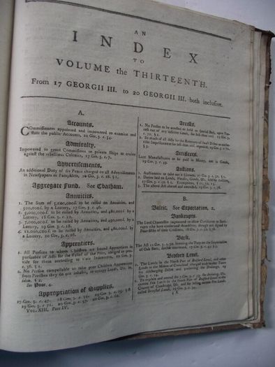 The Statutes at Large - (King George the Third) - by Charles Eyre and William Strahan in London 1780
