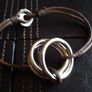 New Brown Leather Bracelet with Metal ring. On Trend Mens SurferJewellery Image 2