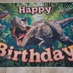 Happy Birthday Dinosaur Fabric Banner