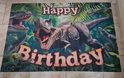 Happy Birthday Dinosaur Fabric Banner